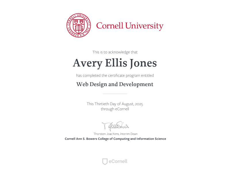 eCornell Certificate
